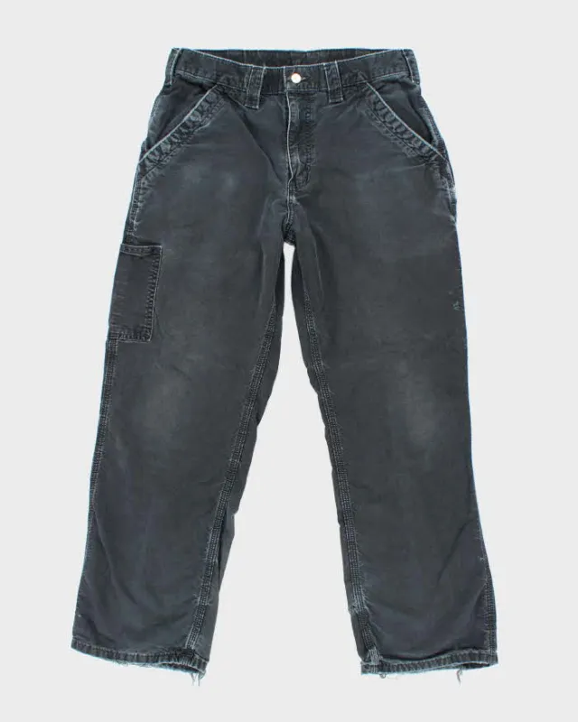Vintage Carhartt Black Faded Single Knee Carpenter Trousers - W30 L27 sold by Rokit