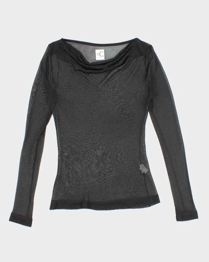 Vintage Y2k 00s M Collection Mesh Cowl Neck Top - M sold by Rokit