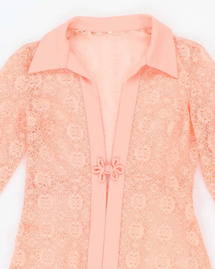 Vintage 70s Pink Lace Over Dress Coverup - M sold by Rokit product image thumbnail 3