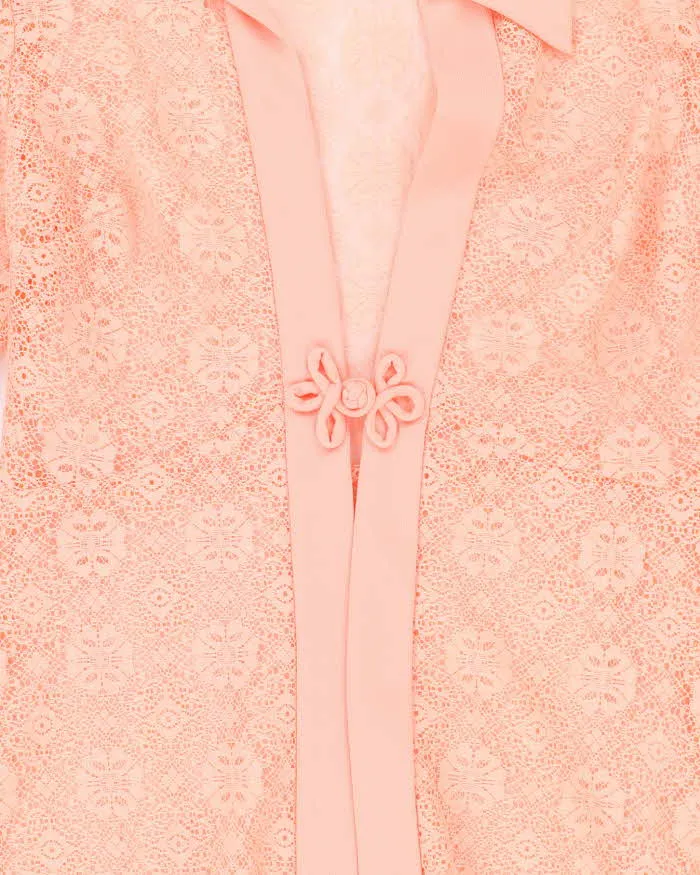 Vintage 70s Pink Lace Over Dress Coverup - M sold by Rokit product image thumbnail 5