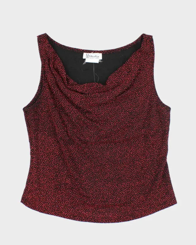 Vintage Y2k 00s M Studio Sparkly Cowl Neck Top - M sold by Rokit