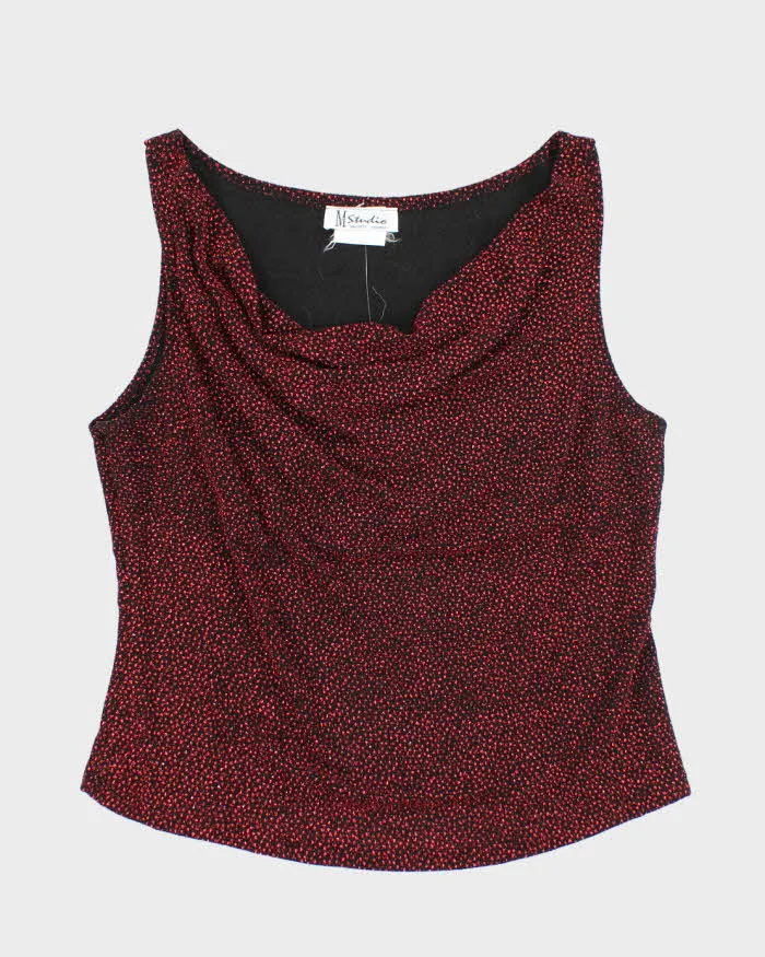 Vintage Y2k 00s M Studio Sparkly Cowl Neck Top - M sold by Rokit