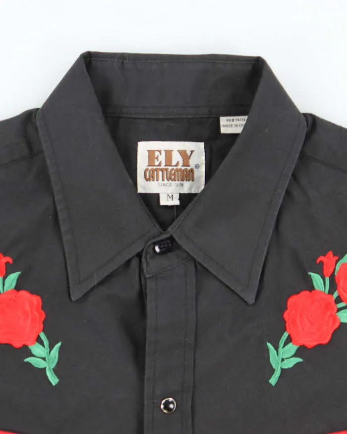 Vintage 80's Rose Embroidered Western Style Shirt - M sold by Rokit product image thumbnail 5
