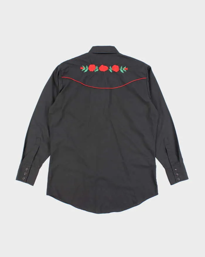 Vintage 80's Rose Embroidered Western Style Shirt - M sold by Rokit product image thumbnail 2