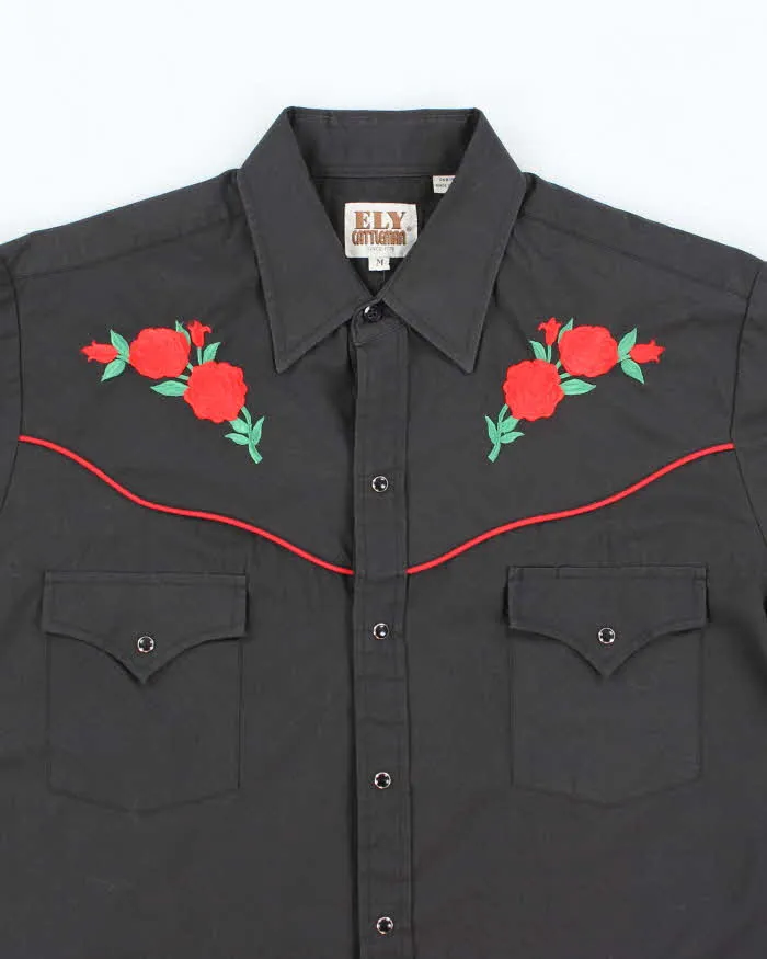 Vintage 80's Rose Embroidered Western Style Shirt - M sold by Rokit product image thumbnail 3