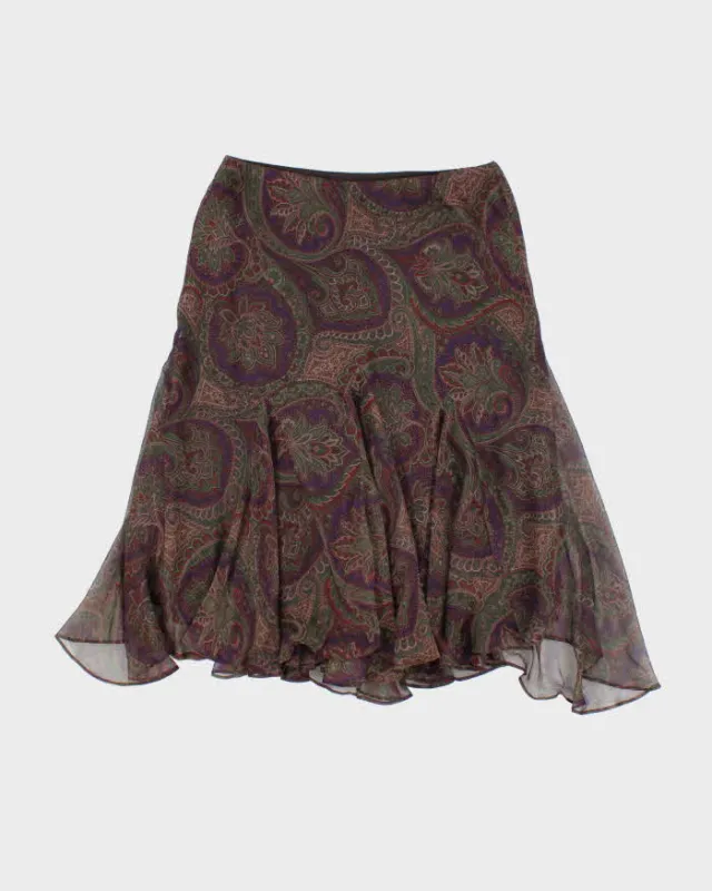 Vintage Ralph Lauren Paisley Pattern Flowy Skirt - S sold by Rokit
