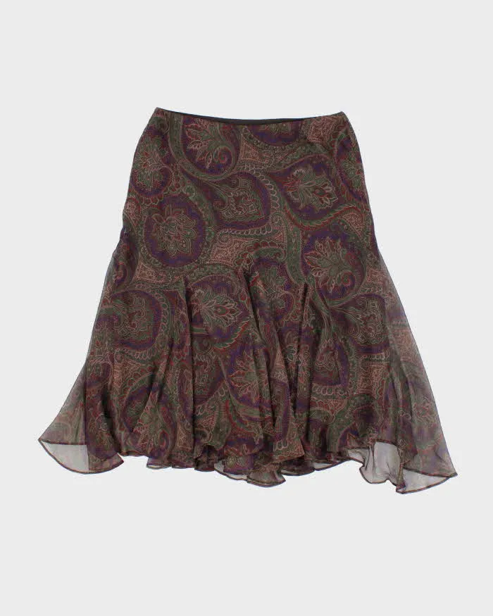 Vintage Ralph Lauren Paisley Pattern Flowy Skirt - S sold by Rokit