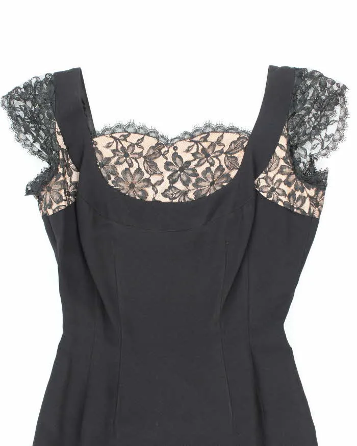 Vintage 50s Tea Time Fashions Black Dress - L sold by Rokit product image thumbnail 3