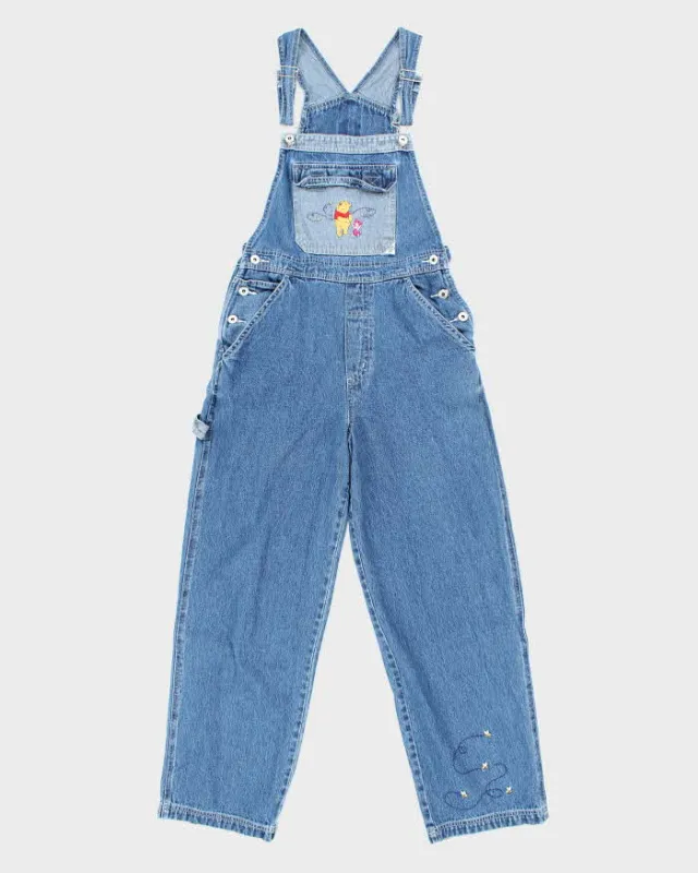 Vintage 90's Winnie the Pooh & Piglet Embroidered Medium Wash Denim Dungarees - W28 L28 sold by Rokit