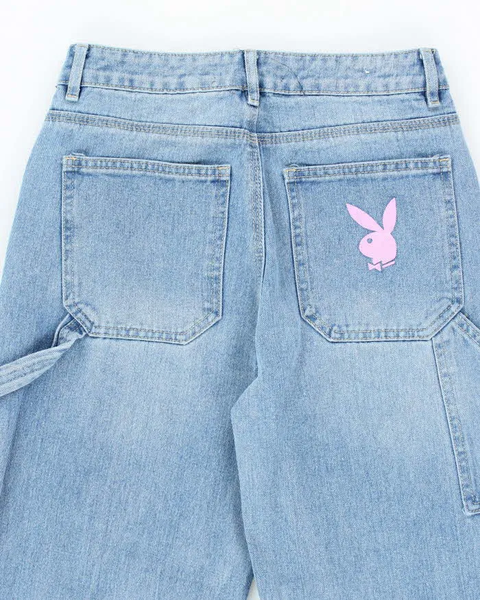 Vintage Women's Y2K Playboy Light Wash Wide Leg Jeans - W26 L28 sold by Rokit product image thumbnail 4