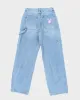 Vintage Women's Y2K Playboy Light Wash Wide Leg Jeans - W26 L28 sold by Rokit