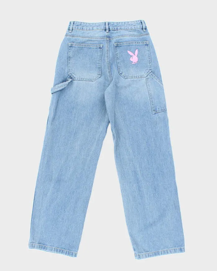 Vintage Women's Y2K Playboy Light Wash Wide Leg Jeans - W26 L28 sold by Rokit product image thumbnail 2