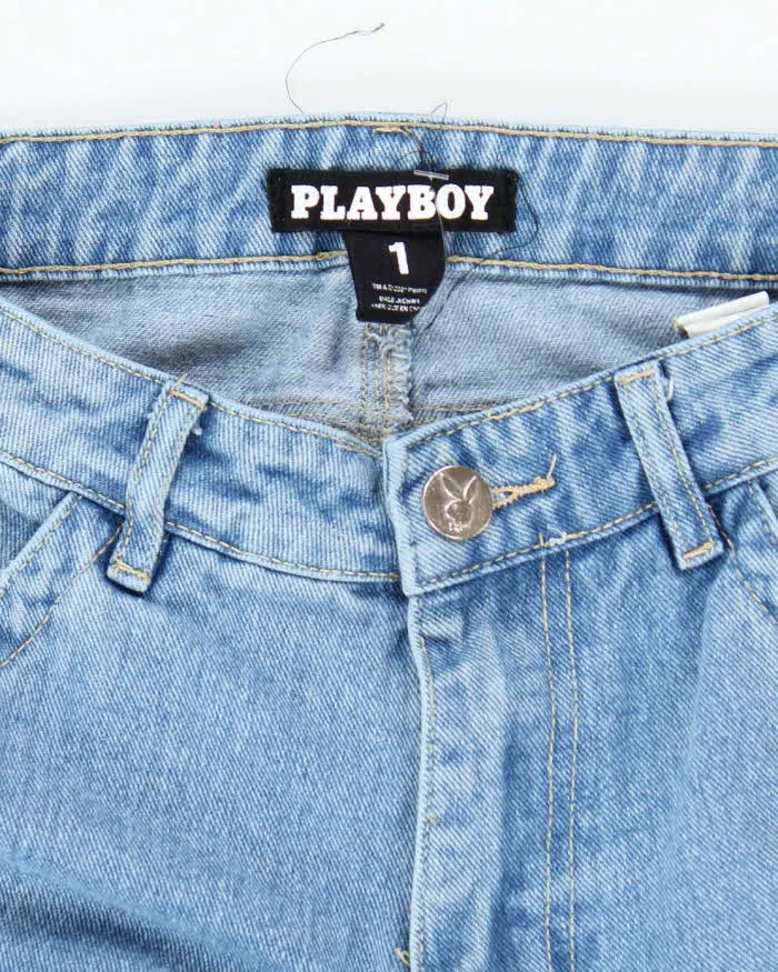 Vintage Women's Y2K Playboy Light Wash Wide Leg Jeans - W26 L28 sold by Rokit product image thumbnail 5