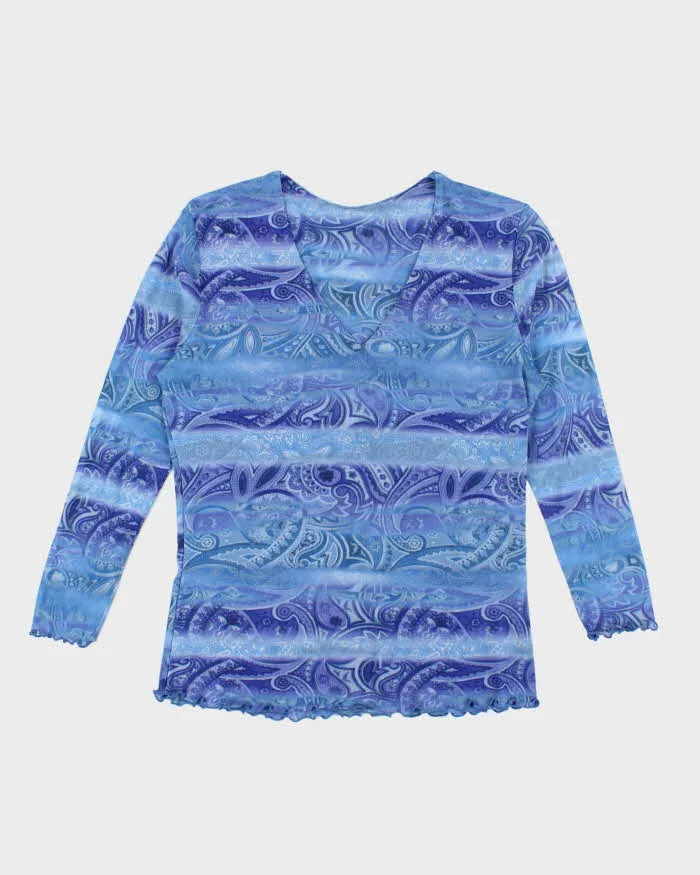 Vintage Y2k 00s Paisley Pattern Double Mesh Top - M sold by Rokit