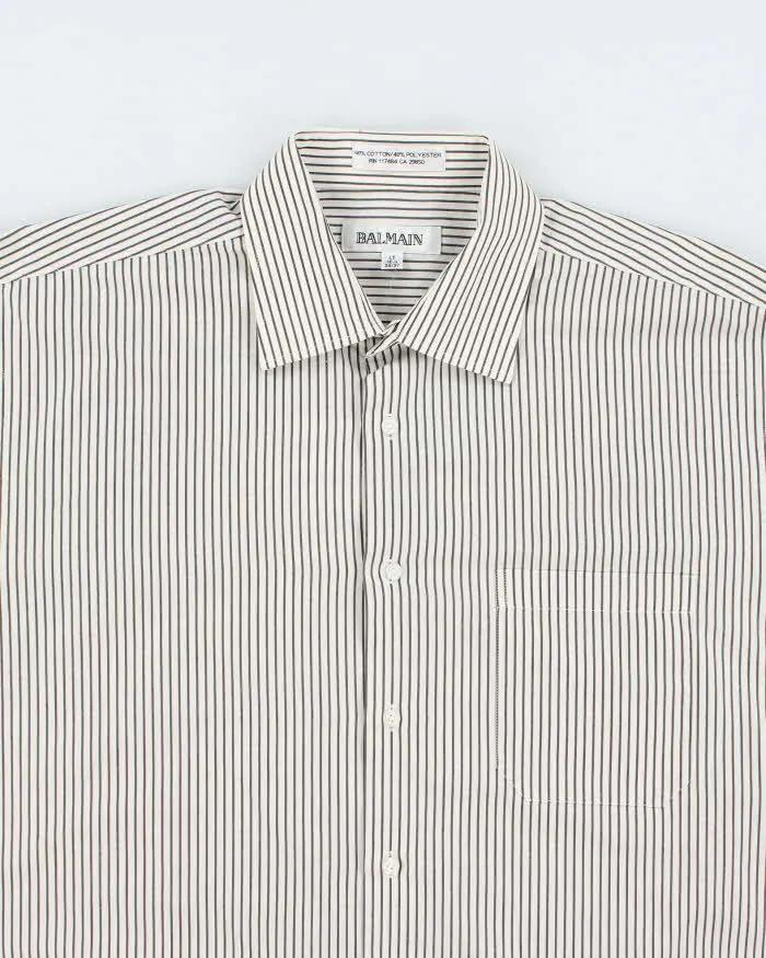 Vintage 2000's Balmain Striped Button Up Shirt - L sold by Rokit product image thumbnail 3