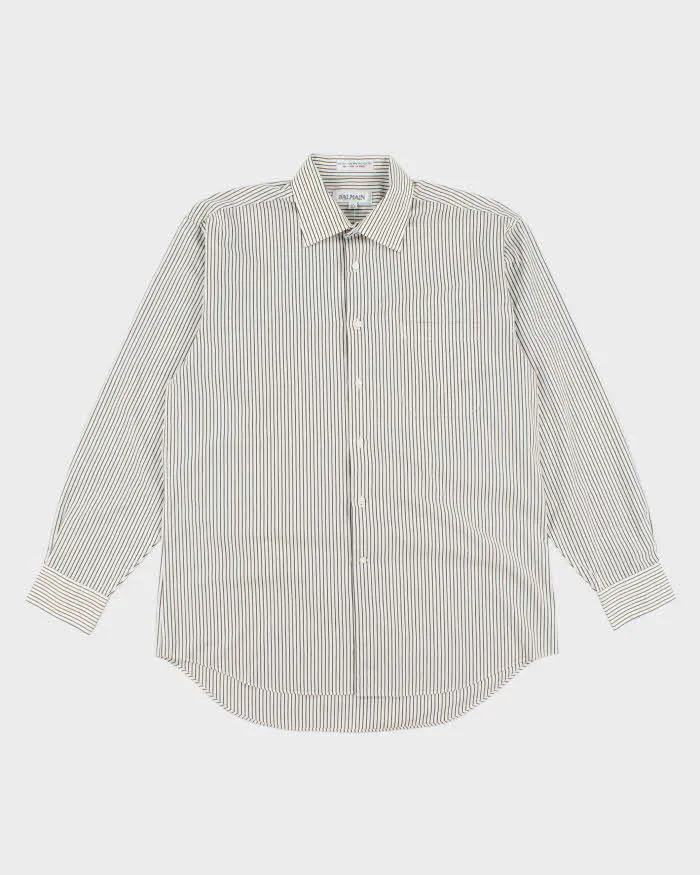 Vintage 2000's Balmain Striped Button Up Shirt - L sold by Rokit