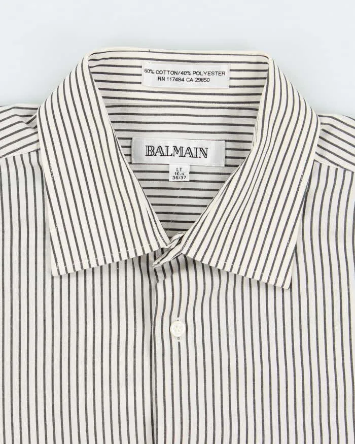 Vintage 2000's Balmain Striped Button Up Shirt - L sold by Rokit product image thumbnail 5