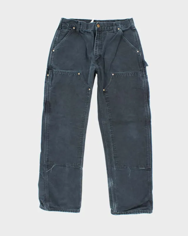 Vintage Carhartt Faded Black Double Knee Carpenter Trousers - W28 L28 sold by Rokit