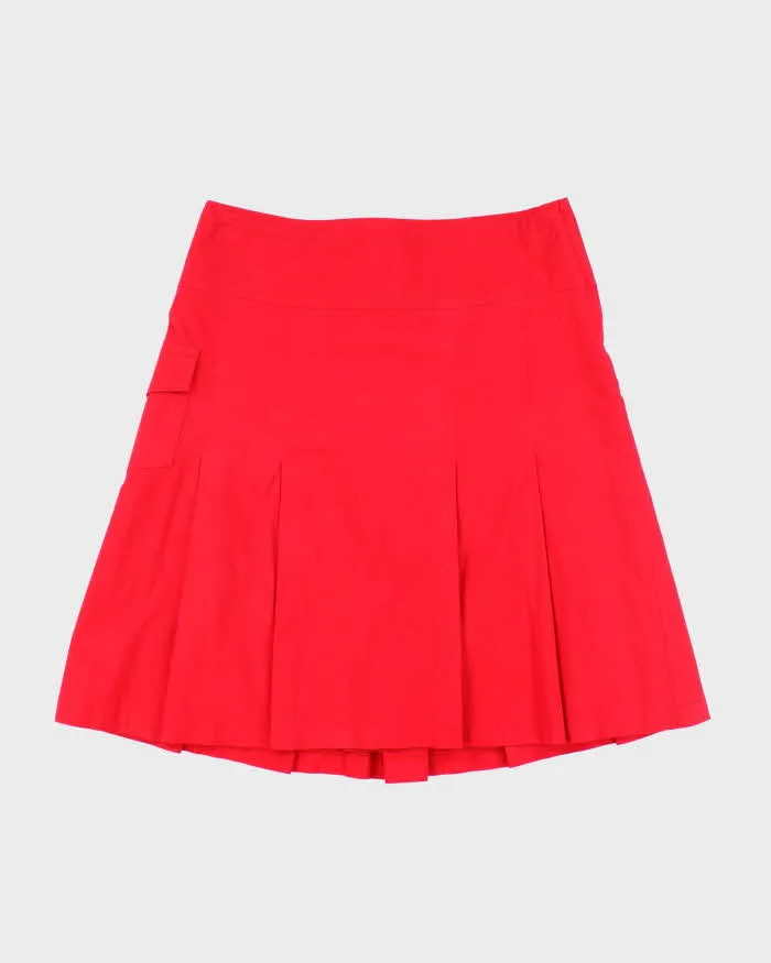 Vintage Y2k 00s Red Pleated Skirt - S sold by Rokit