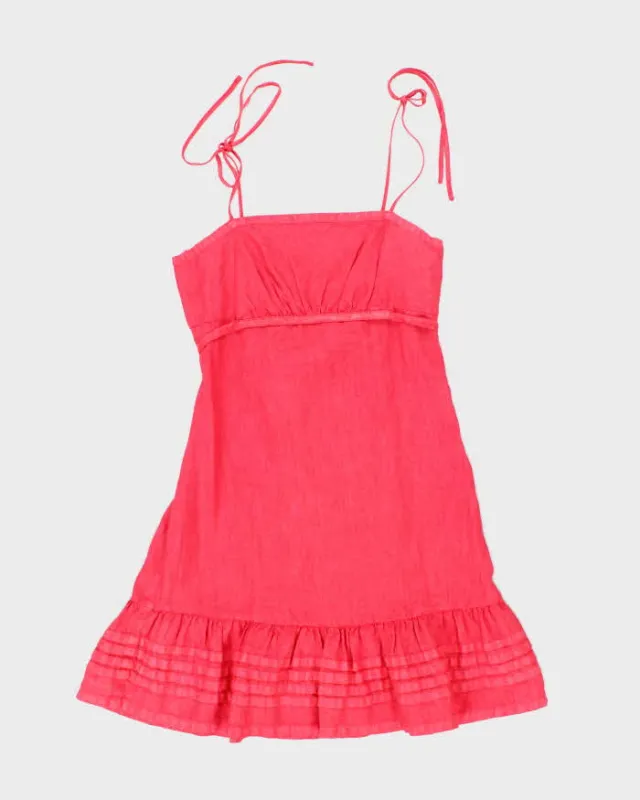 Vintage Y2k 00s Guess Pink Linen Dress - S sold by Rokit