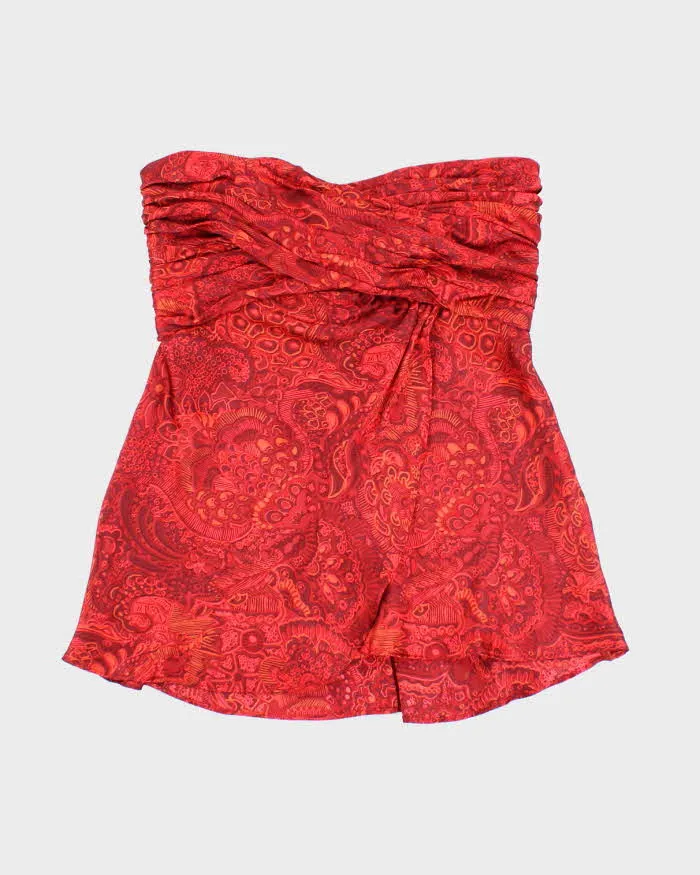 Vintage Y2k 00s Silk Pattern Top - XS sold by Rokit