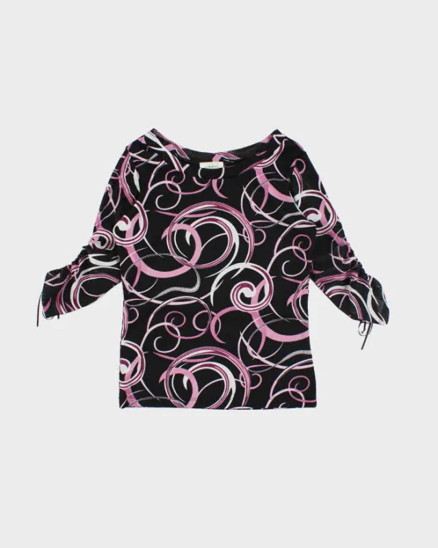 Vintage Y2k 00s Laura Mesh Swirl Pattern Top - S made by Rokit