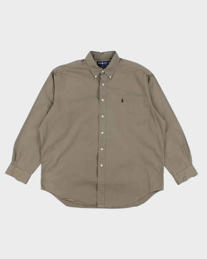 Vintage 90's Ralph Lauren Oversized Plain Button Up Shirt - XL sold by Rokit