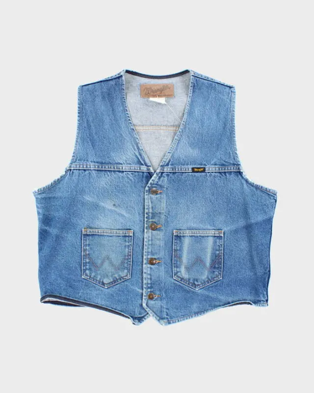 Vintage 90's Wrangler Medium Wash Denim Gilet - XL sold by Rokit