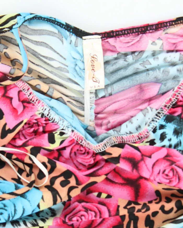 Vintage Y2k 00s Love J Animal Print Floral Mini Dress - S sold by Rokit product image thumbnail 5