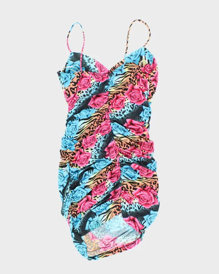 Vintage Y2k 00s Love J Animal Print Floral Mini Dress - S sold by Rokit product image thumbnail 2