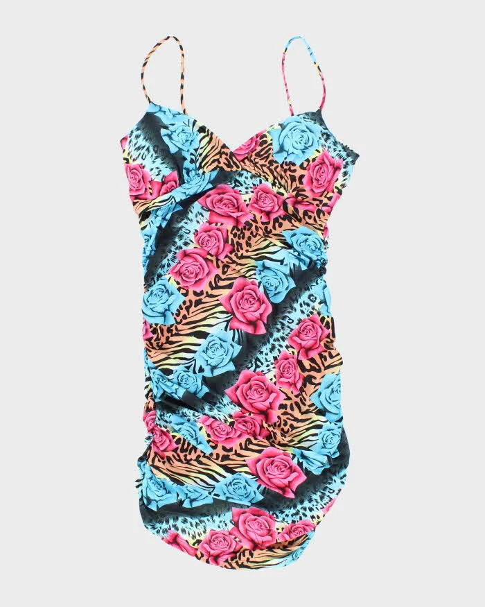 Vintage Y2k 00s Love J Animal Print Floral Mini Dress - S sold by Rokit