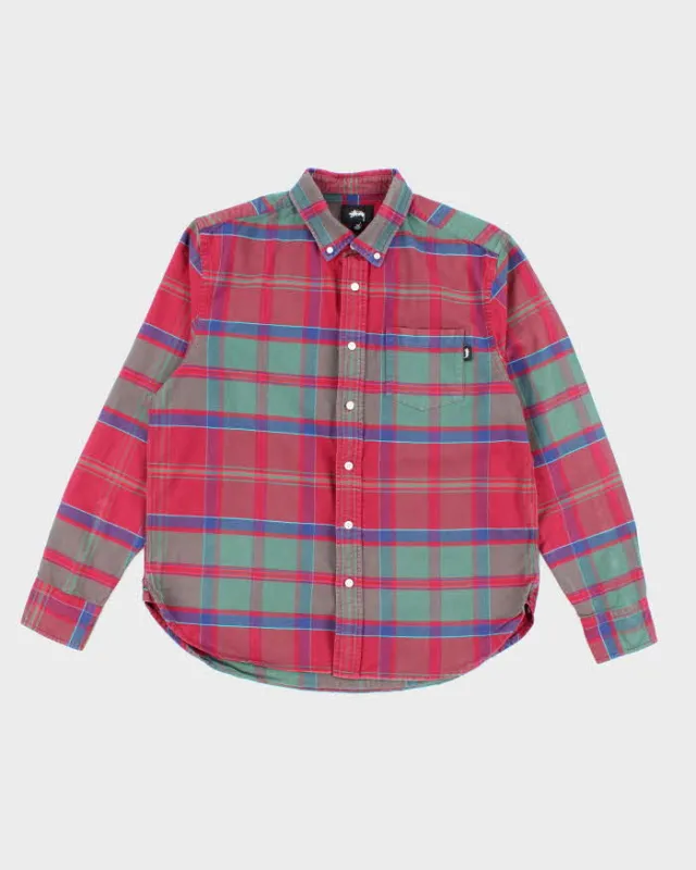 Vintage 2000's Stussy Button Up Flannel Shirt - M made by Stussy