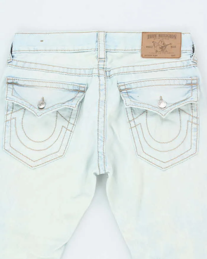 Vintage Y2K True Religion Light Wash Distressed Straight Fit Jeans - W32 L32 sold by Rokit product image thumbnail 4