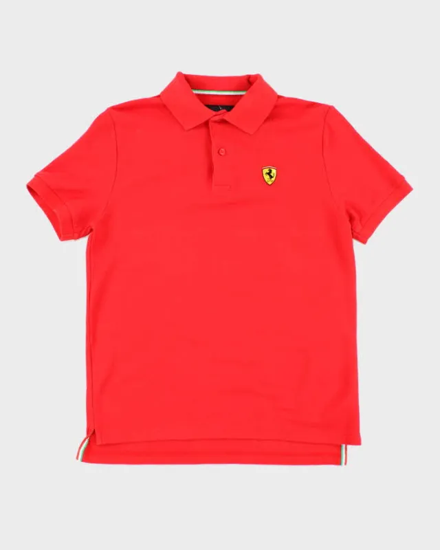 Vintage Y2K Ferrari Small Emblem Polo Shirt - S sold by Rokit