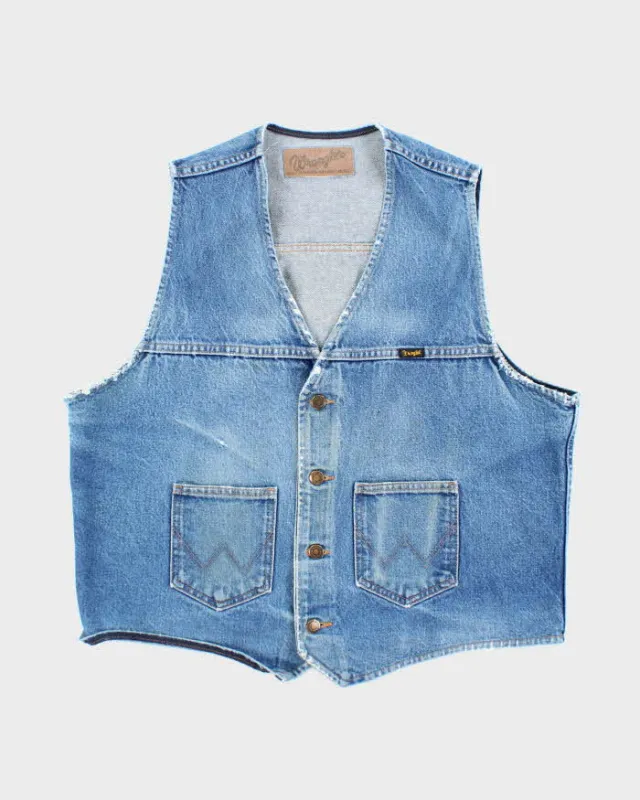 Vintage 90's Wrangler Medium Wash Denim Gilet - L sold by Rokit