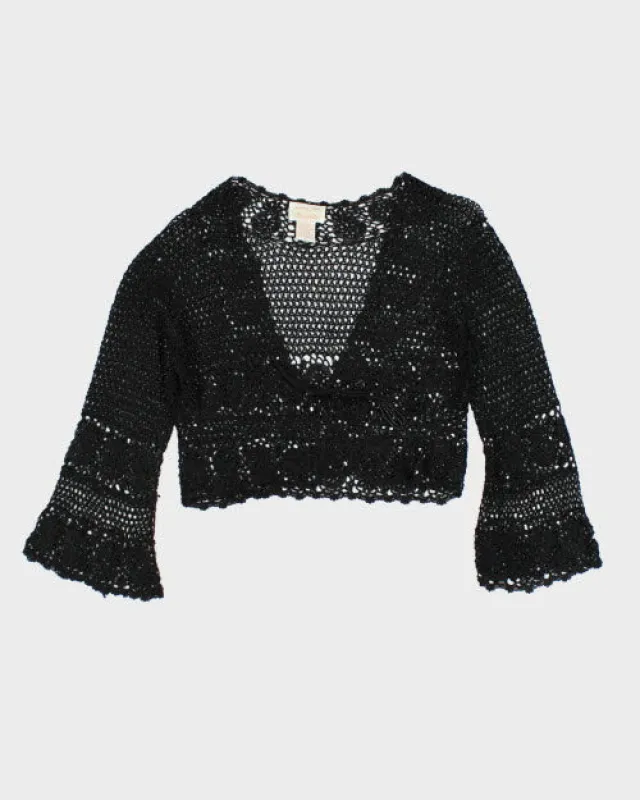 Vintage 90s Kroshetta Black Cardigan - M sold by Rokit