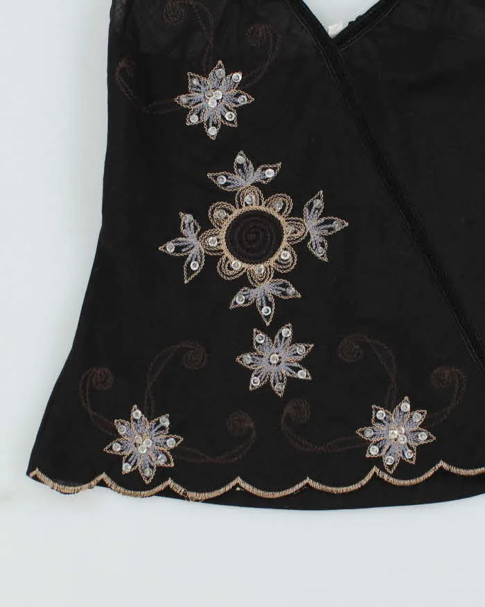 Vintage Y2k 00s Embroidered Black Cami - S sold by Rokit product image thumbnail 4