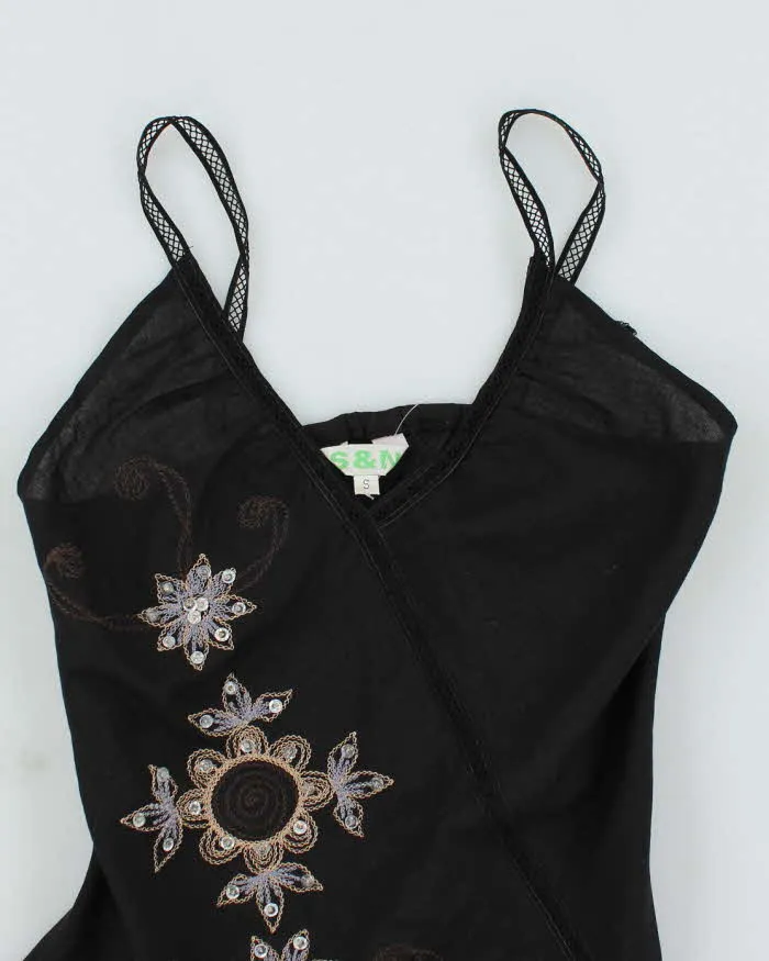 Vintage Y2k 00s Embroidered Black Cami - S sold by Rokit product image thumbnail 3