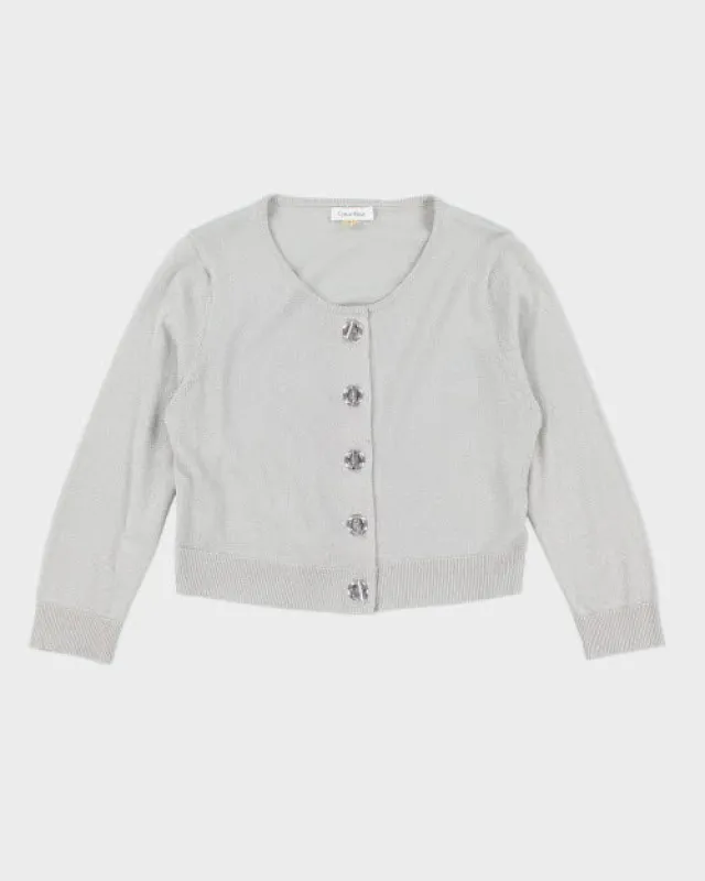 Calvin Klein Silver Cardigan - M sold by Rokit