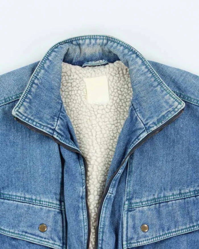 Vintage Women's Oversized Denim Bomber Jacket - L sold by Rokit product image thumbnail 3