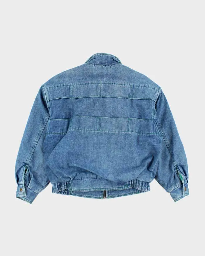 Vintage Women's Oversized Denim Bomber Jacket - L sold by Rokit product image thumbnail 2