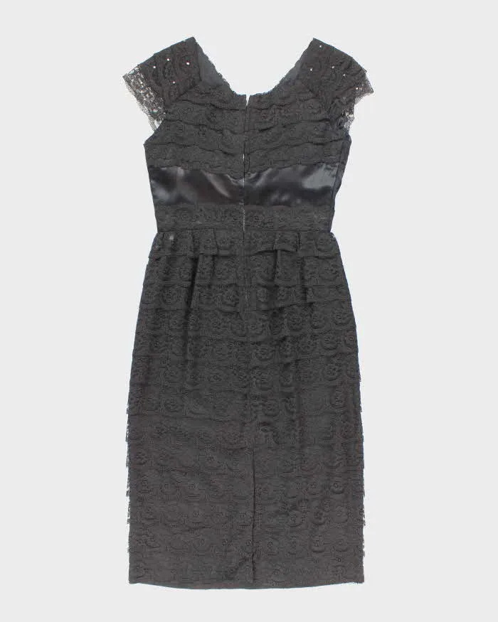 Vintage 50s Black Lace Rhinestone Dress - M sold by Rokit product image thumbnail 2