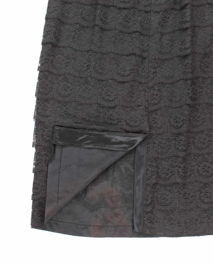 Vintage 50s Black Lace Rhinestone Dress - M sold by Rokit product image thumbnail 5