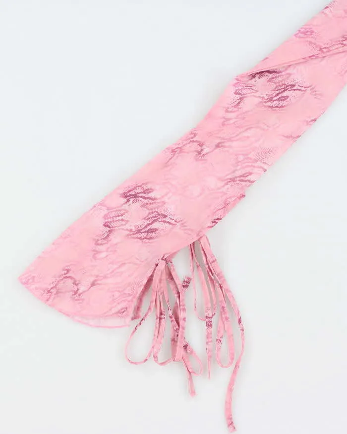 Vintage Y2k 00s Animal Print Mesh Tie -Up Top - M sold by Rokit product image thumbnail 4