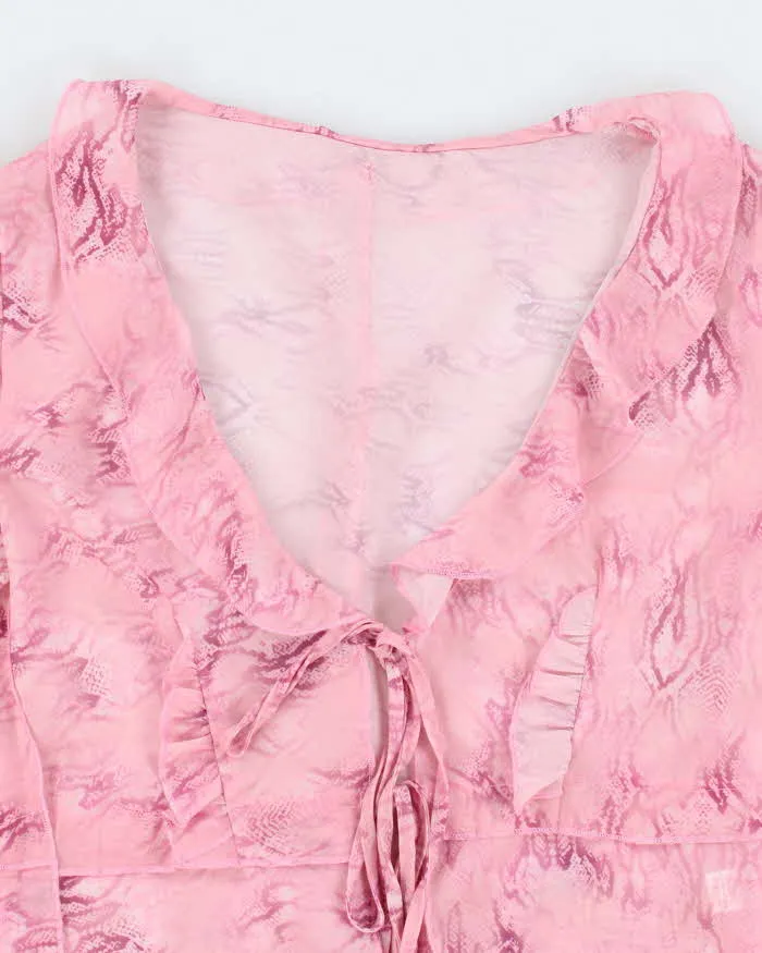 Vintage Y2k 00s Animal Print Mesh Tie -Up Top - M sold by Rokit product image thumbnail 5