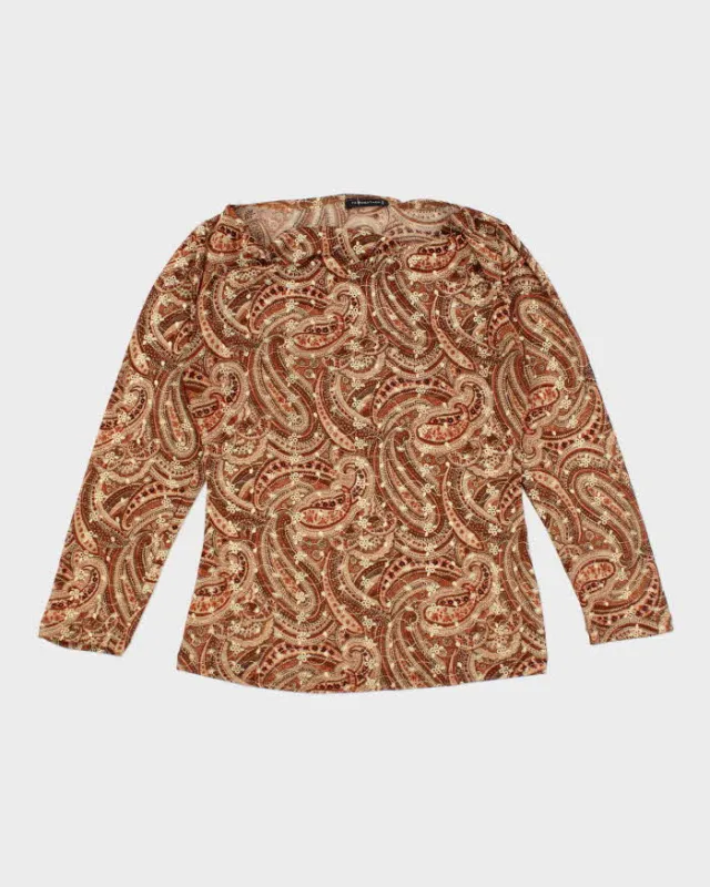 Vintage 90s Fairweather Cowl Neck Mesh Top - S sold by Rokit