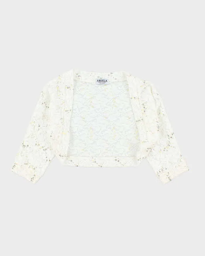 Vintage Y2k 00s Angela Lace Sequin Bolero - S sold by Rokit