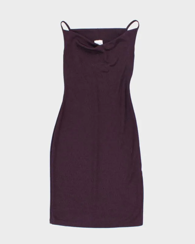 Vintage Y2k 00s Together Purple Cowl Neck Dress - S made by Rokit