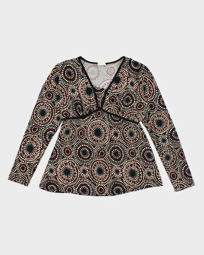 Vintage Y2k 00s Pattern Long Sleeve Top - M sold by Rokit