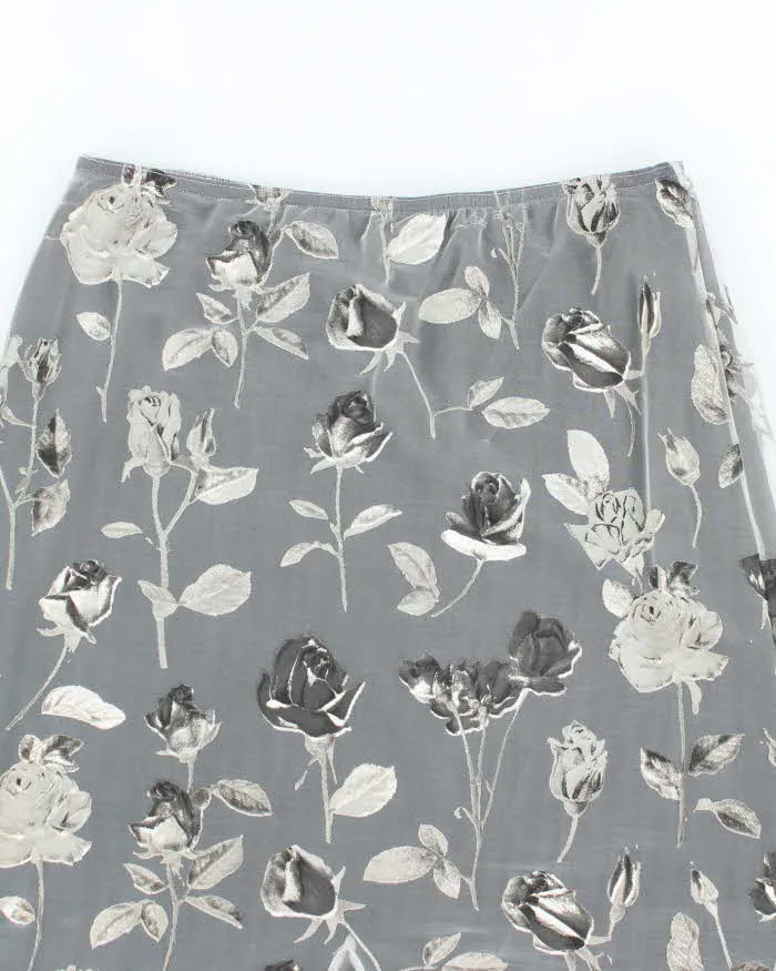 Vintage 90s French Laundry Mesh Handkerchief Hem Floral Skirt - S sold by Rokit product image thumbnail 5